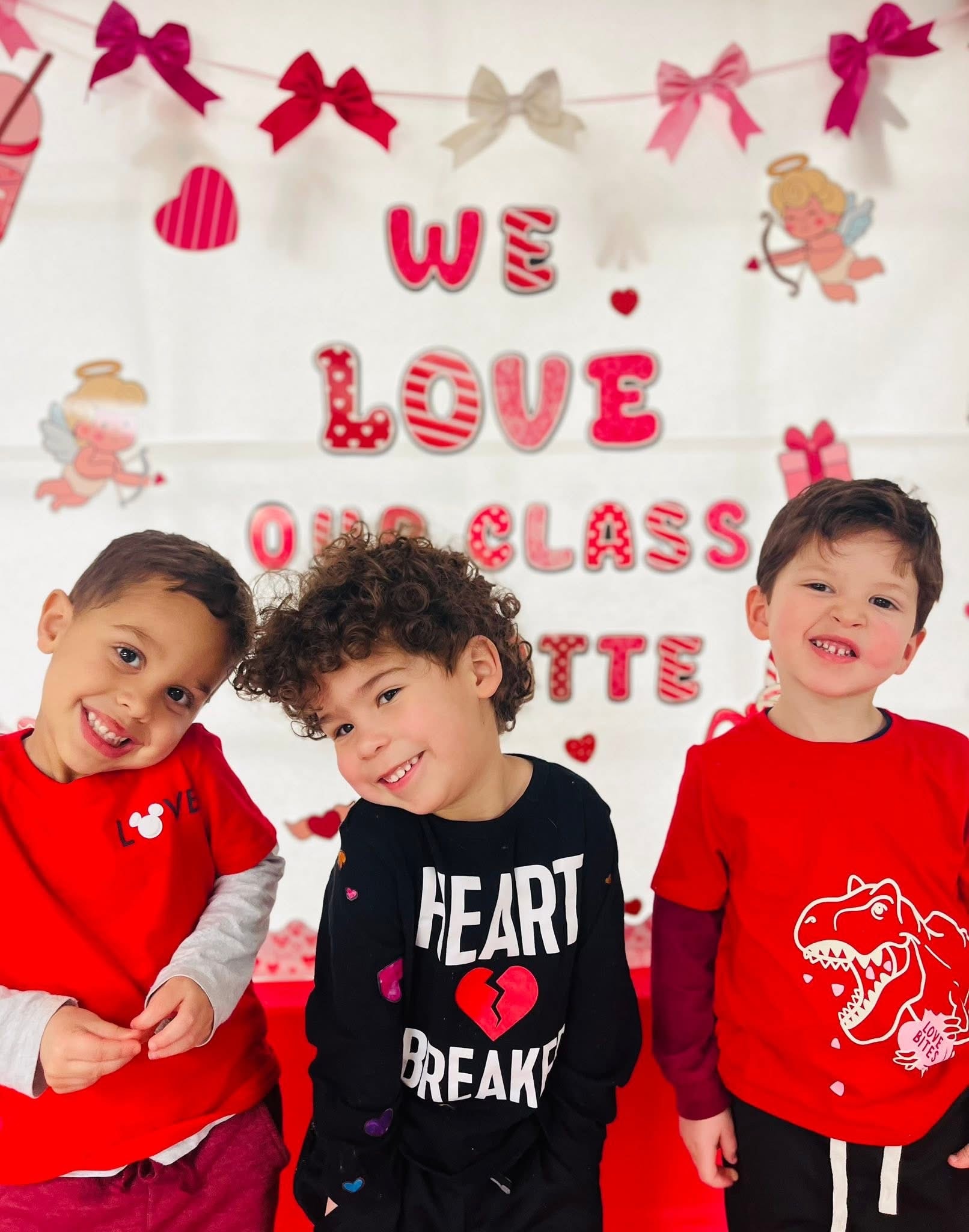 Children celebrating Valentine's Day at St. Peter's Academy